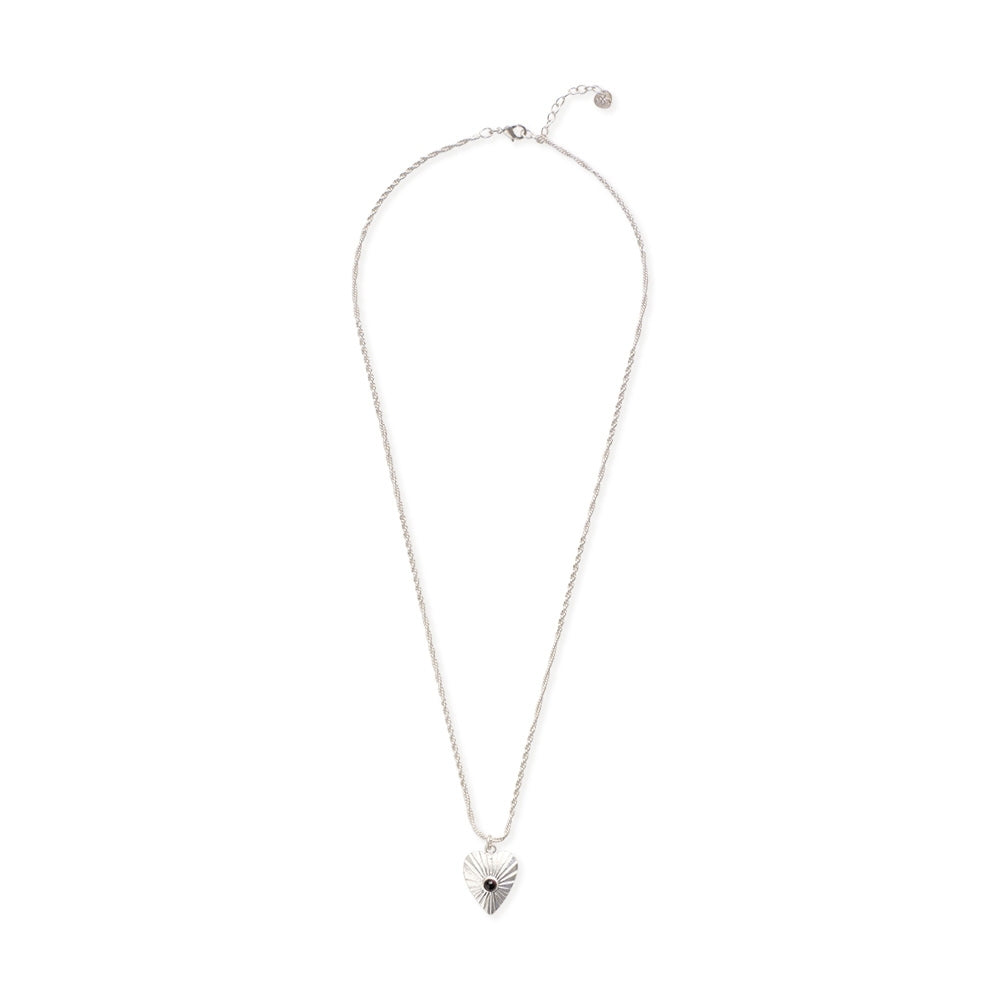 Ignite Granaat Verzilverde Ketting