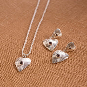 Ignite Granaat Verzilverde Ketting