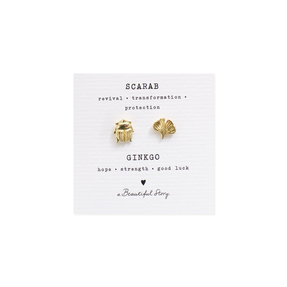 Brooch set Scarab – Ginkgo leaf