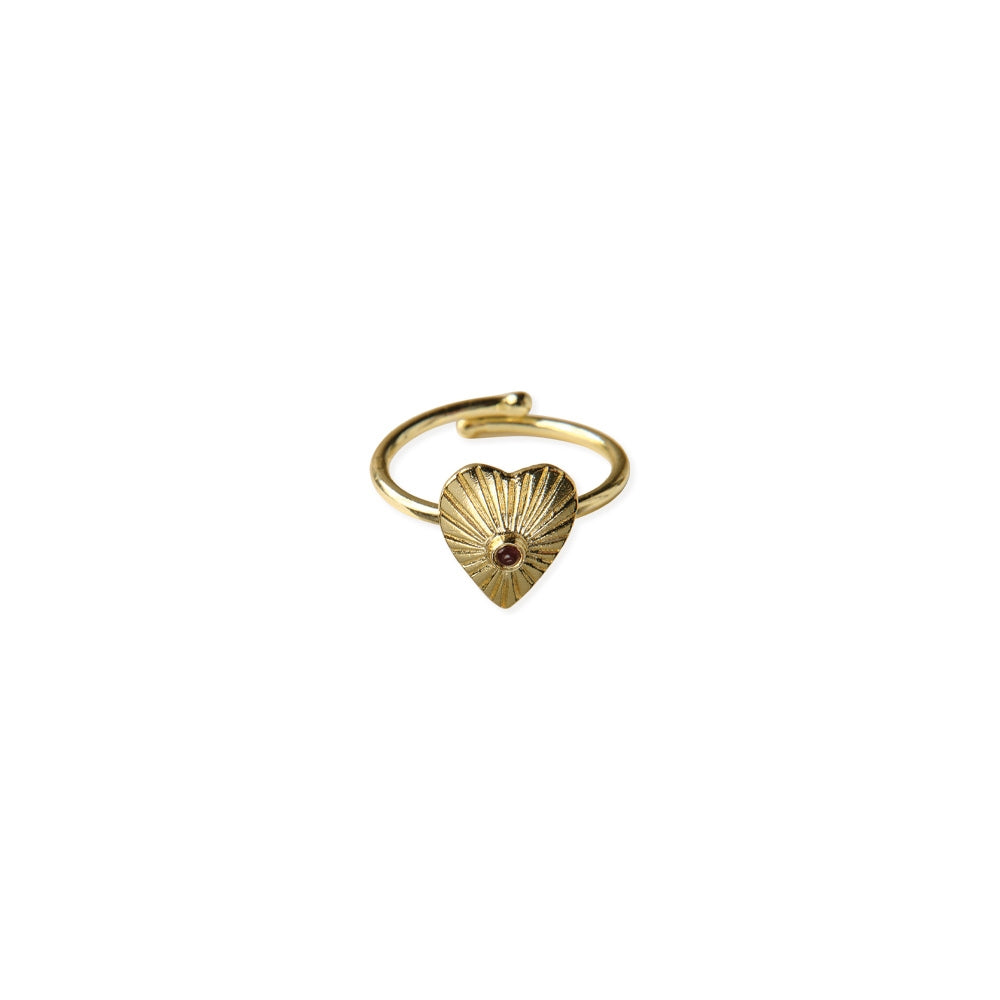 Loyalty Shining Hart Granaat Ring