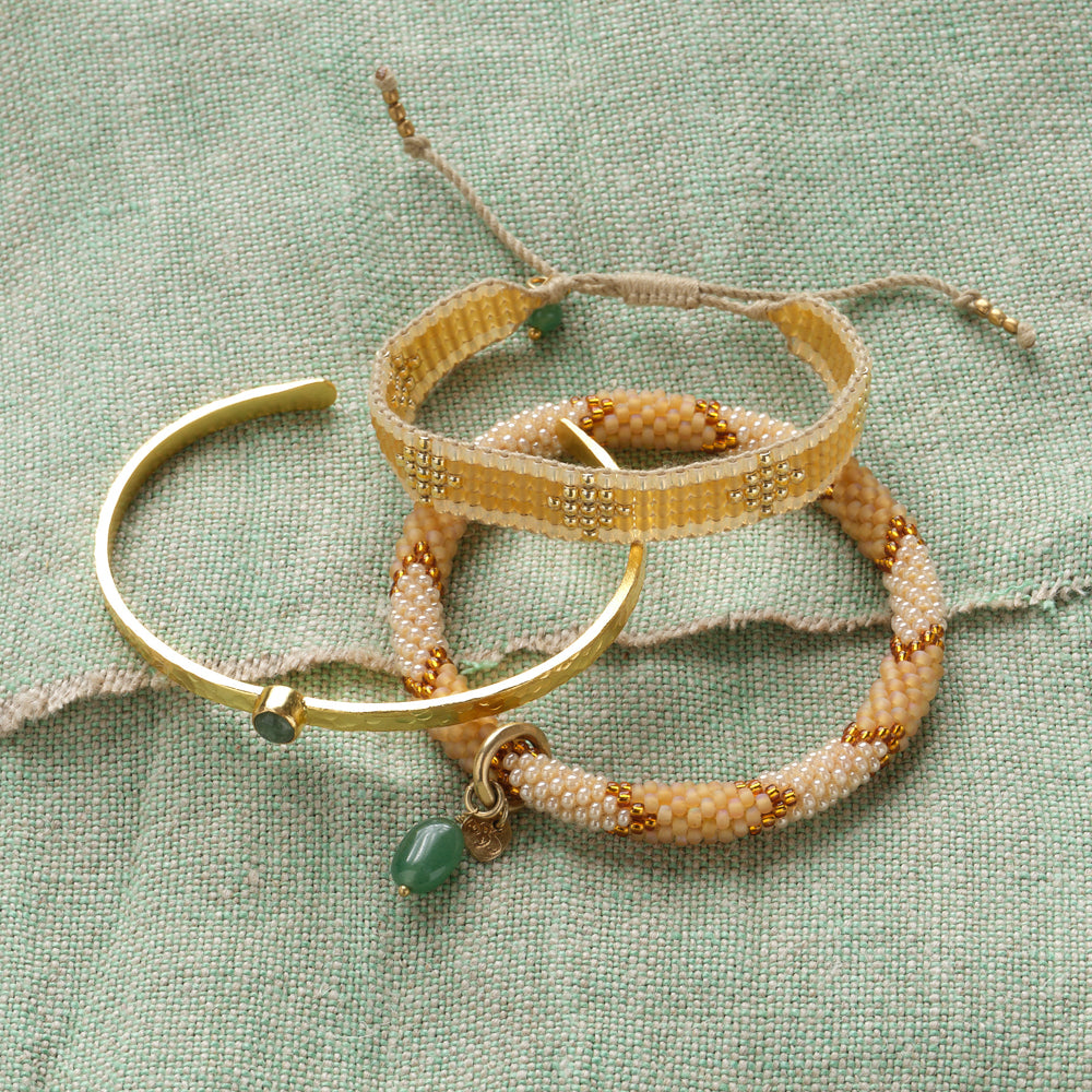 Impulsive Aventurine Gold Colored Bracelet