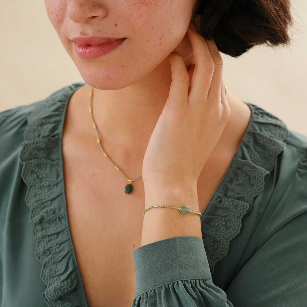 Wanting Aventurin Armband Goldfarben