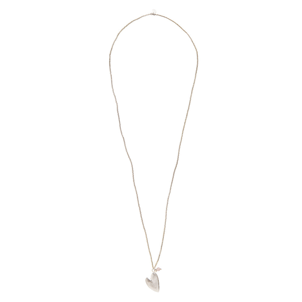 Paradise Rosenquarz silberfarbige Halskette