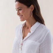 Paradise Rosenquarz silberfarbige Halskette