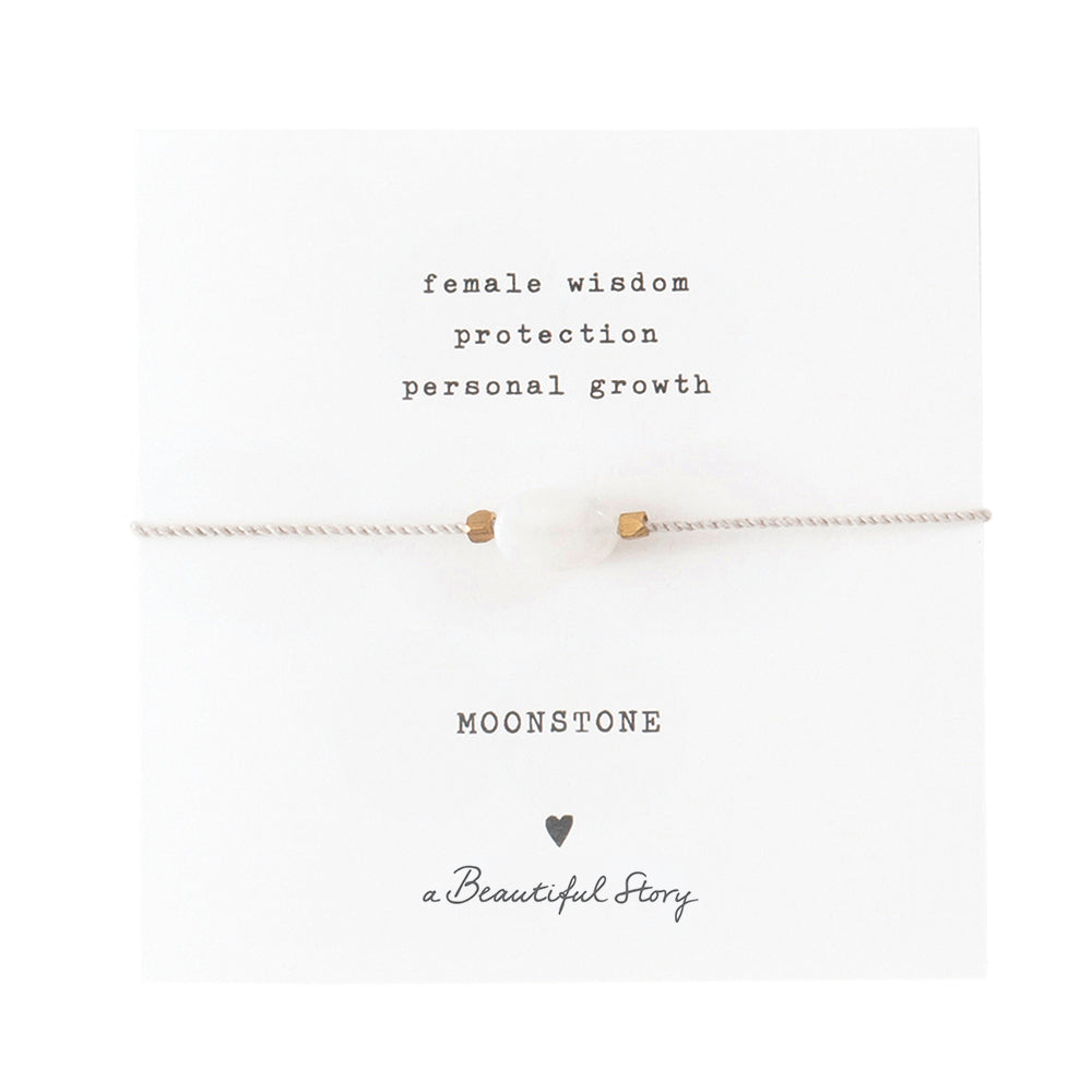 Edelsteenkaart Maansteen Goudkleurige Armband