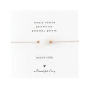 Edelsteinkarte Mondstein goldfarbiges Armband