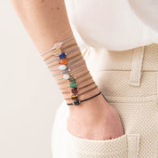 Edelsteenkaart Blauwe Agaat Zilverkleurige Armband