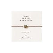 Edelsteinkarte Labradorit silberfarbiges Armband