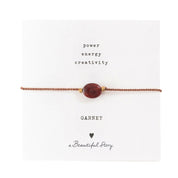 Edelsteinkarte Granat goldfarbiges Armband