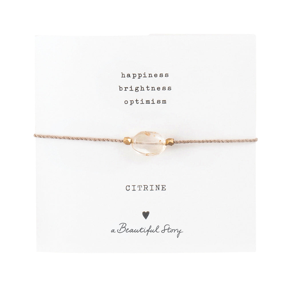Gemstone Card Citrine Gold Colored Bracelet