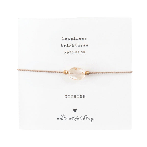 Gemstone Card Citrine Gold Colored Bracelet