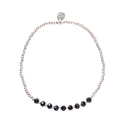 Proud schwarzer Onyx silberfarbiges Armband