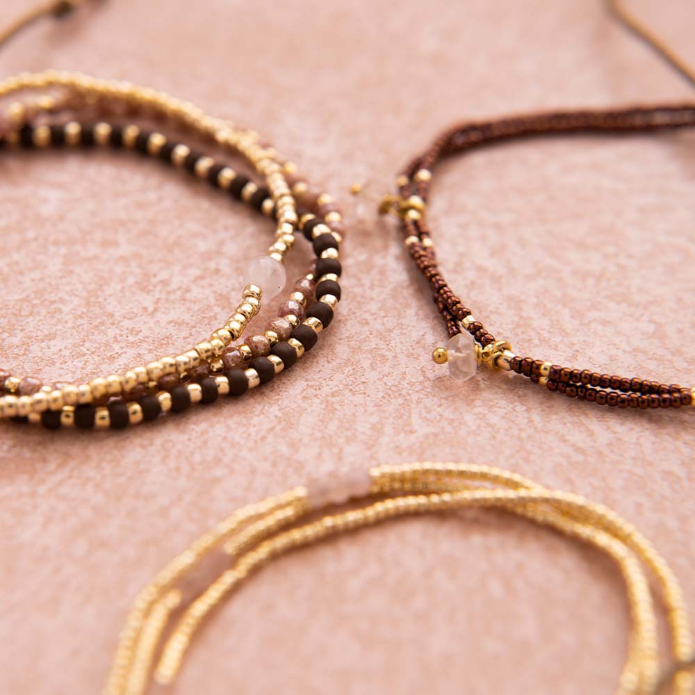 Honor Rose Quartz Gold Colored Bracelet