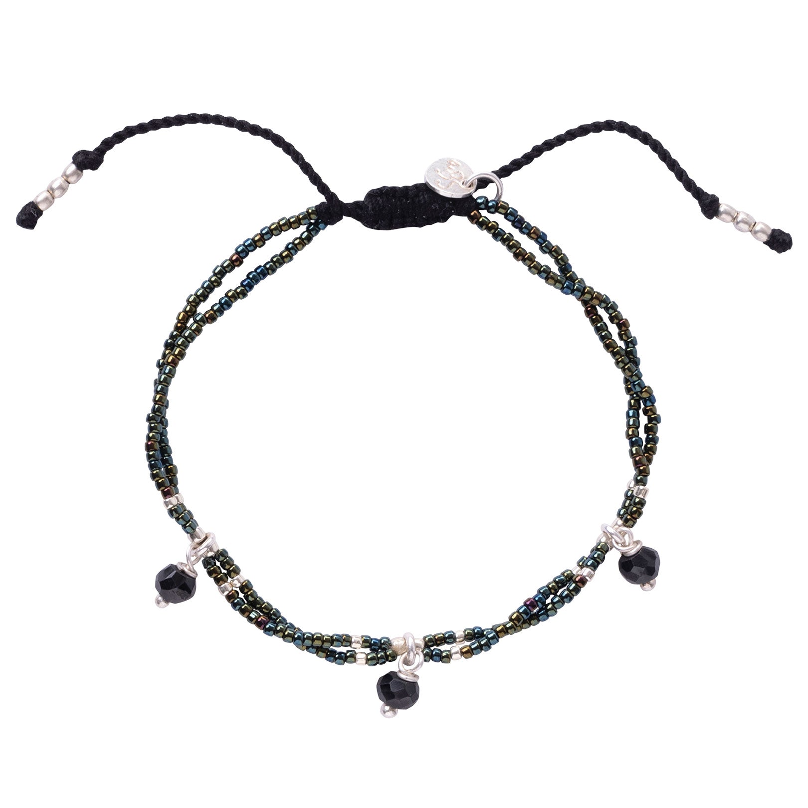 Honor Zwarte Onyx Zilverkleurige Armband