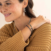 Honor Zwarte Onyx Zilverkleurige Armband