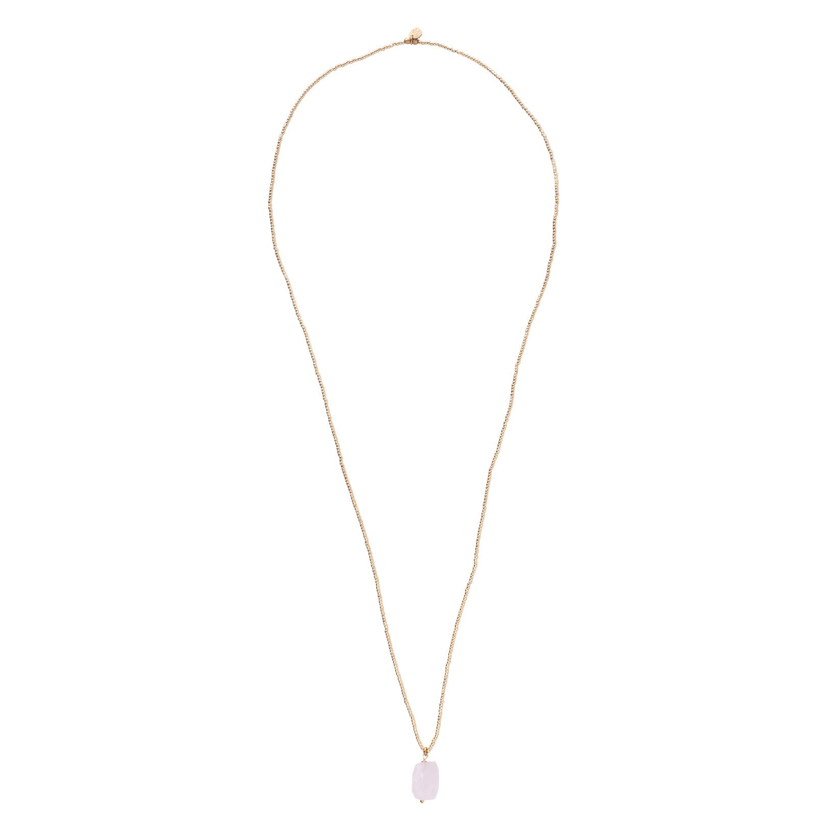 Calm Rose Quartz Gold Colored Necklace