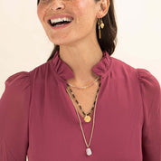 Calm Rozenkwarts Goudkleurige Ketting