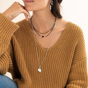 Paradise Zwarte Onyx Zilverkleurige Ketting