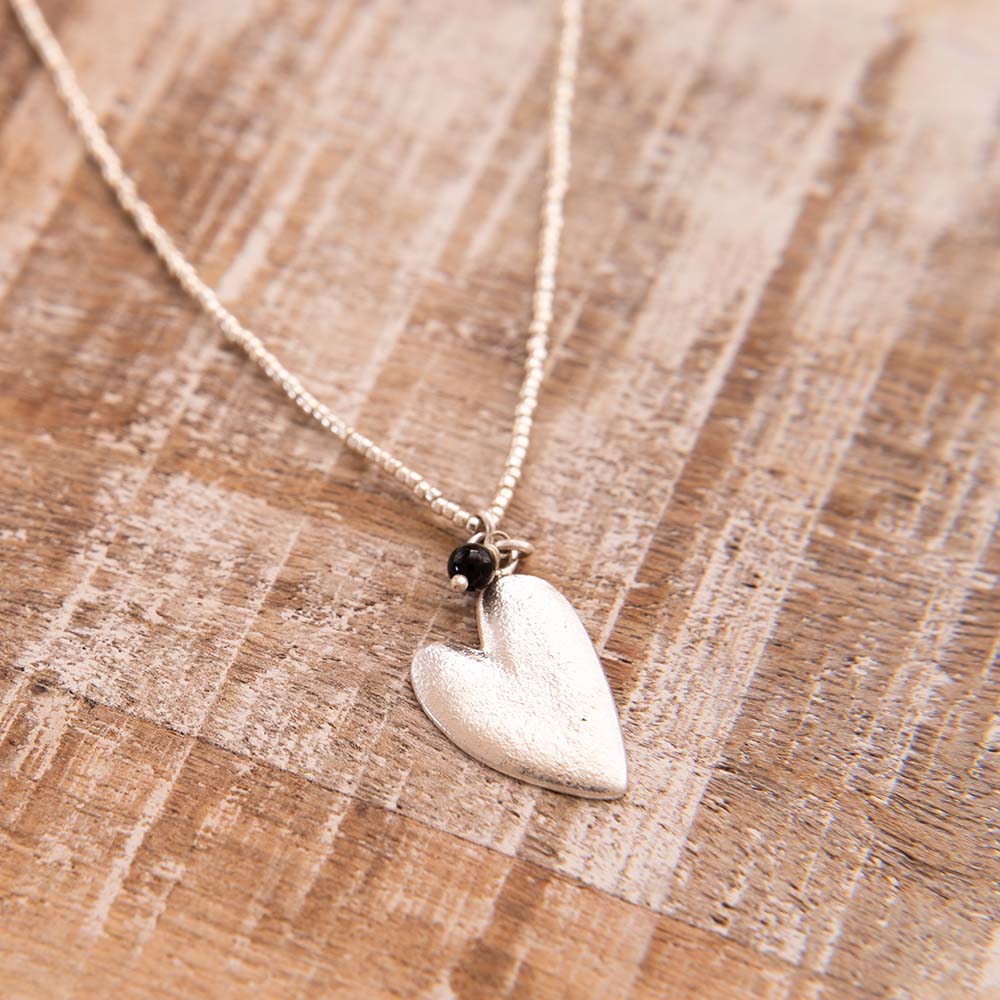 Paradise Zwarte Onyx Zilverkleurige Ketting