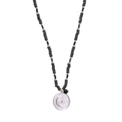 Caring Black Onyx Silver Colored Necklace