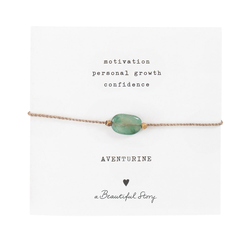 Gemstone Card Aventurine Gold Colored Bracelet