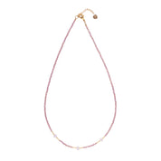 Brightly Rosenquarz goldfarbige Halskette