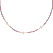 Brightly Rosenquarz goldfarbige Halskette