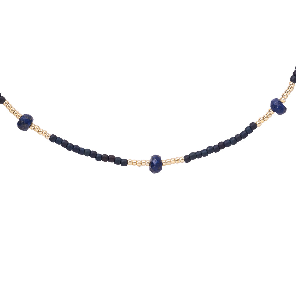 Brightly Lapislazuli goldfarbige Halskette
