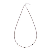 Brightly Zwarte Onyx Zilverkleurige Ketting