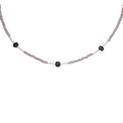 Brightly Zwarte Onyx Zilverkleurige Ketting