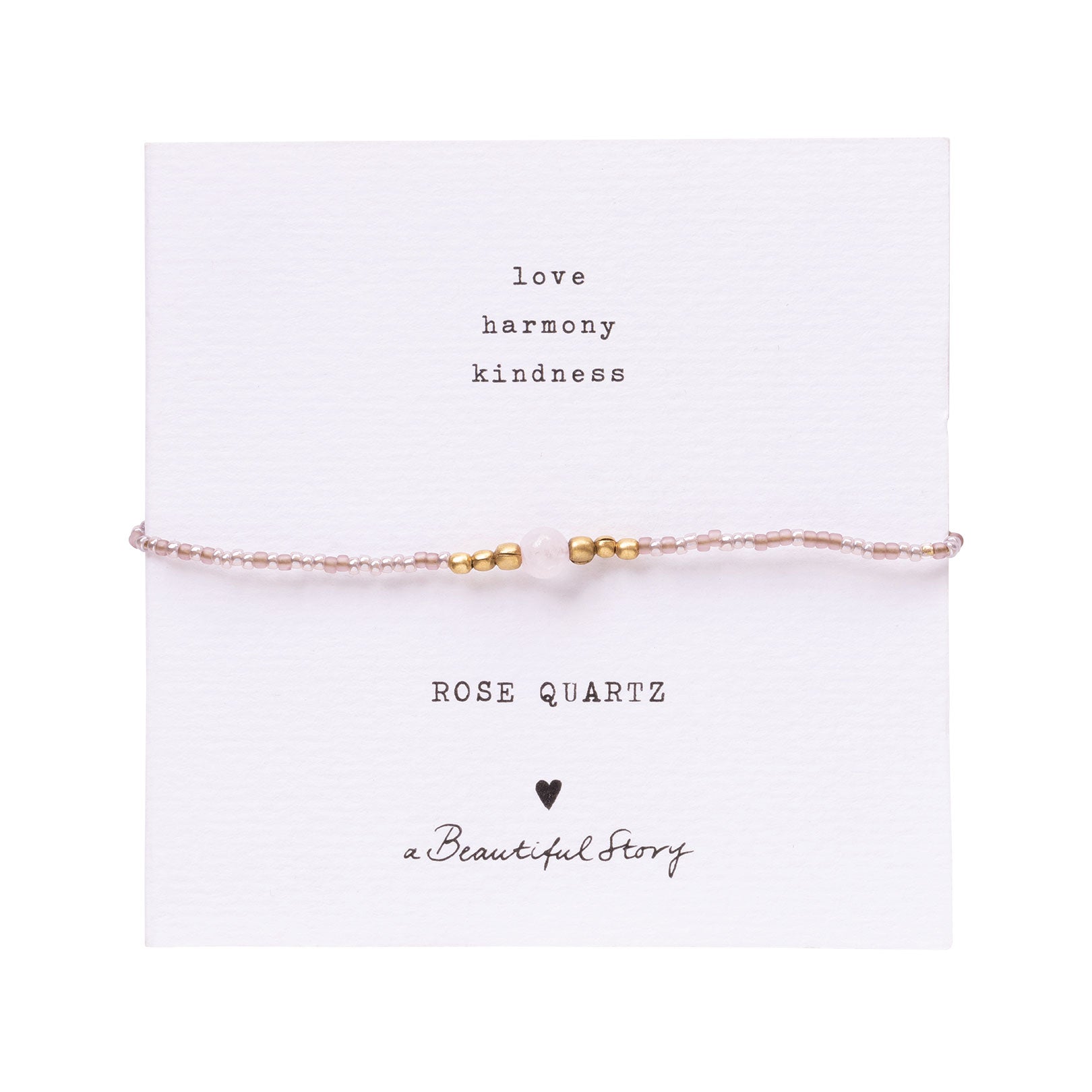 Iris Card Rose Quartz Gold Colored Bracelet