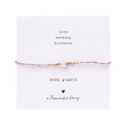 Iris Card Rose Quartz Gold Colored Bracelet