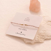 Iris Card Rose Quartz Gold Colored Bracelet