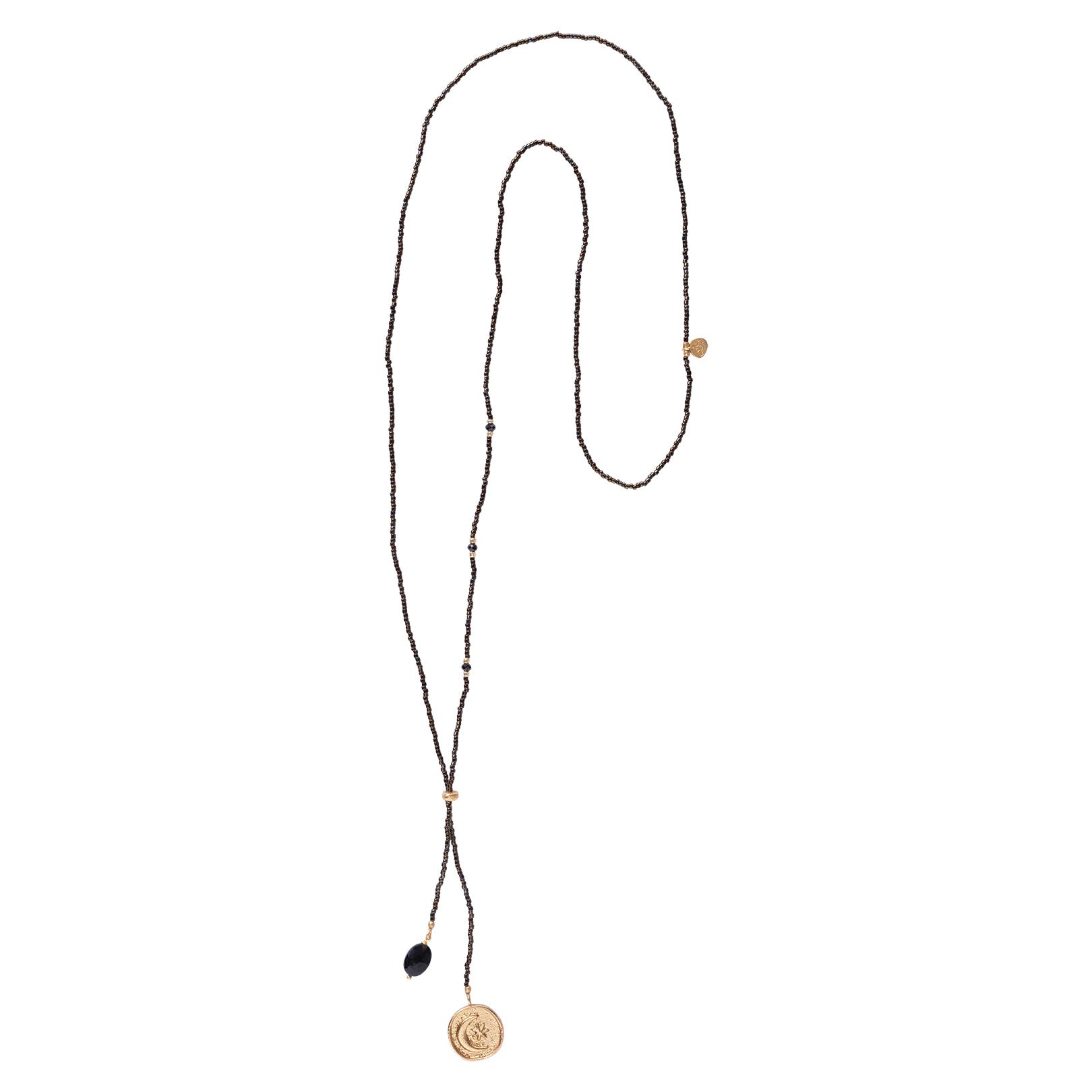 Purpose Schwarzer Onyx goldfarbige Halskette