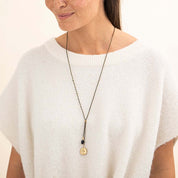 Purpose Schwarzer Onyx goldfarbige Halskette