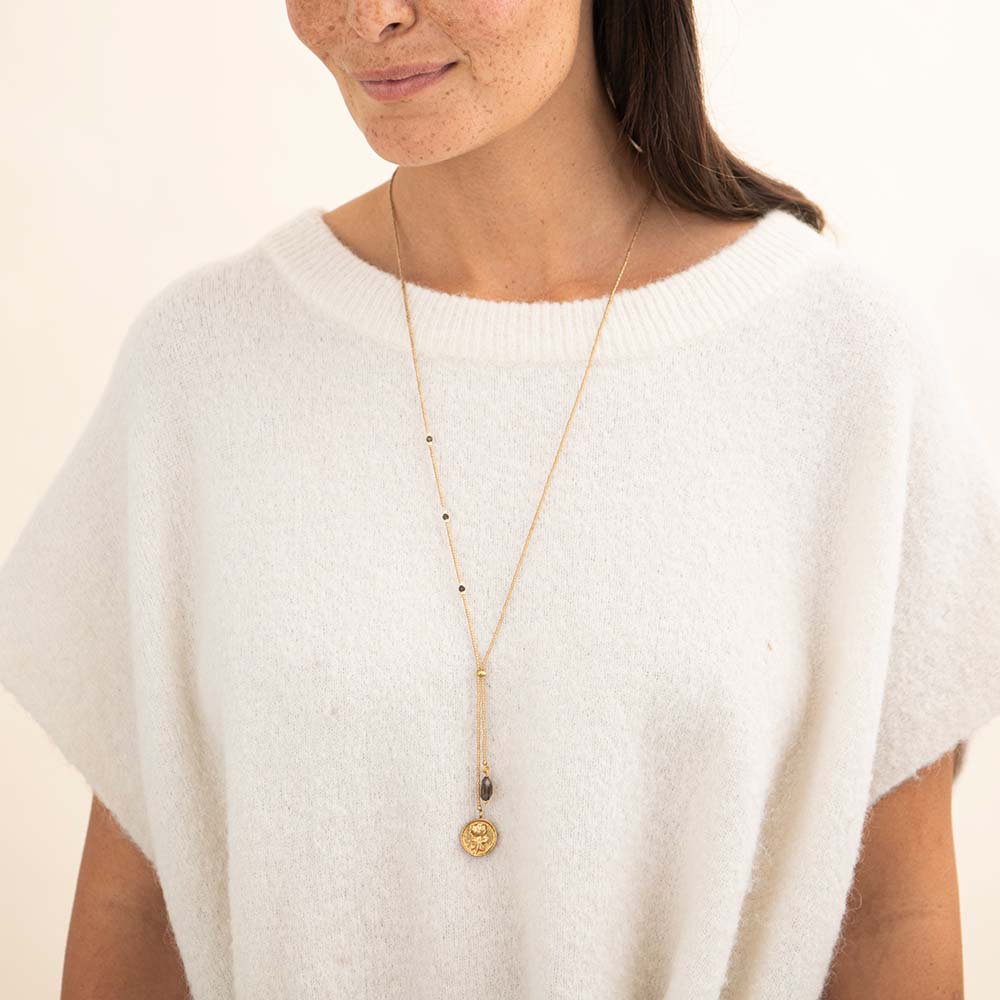 Purpose Smokey Quartz Gold Colored Necklace