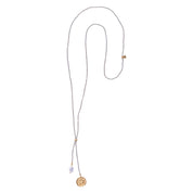 Purpose Blaue Spitzenachat goldfarbige Halskette