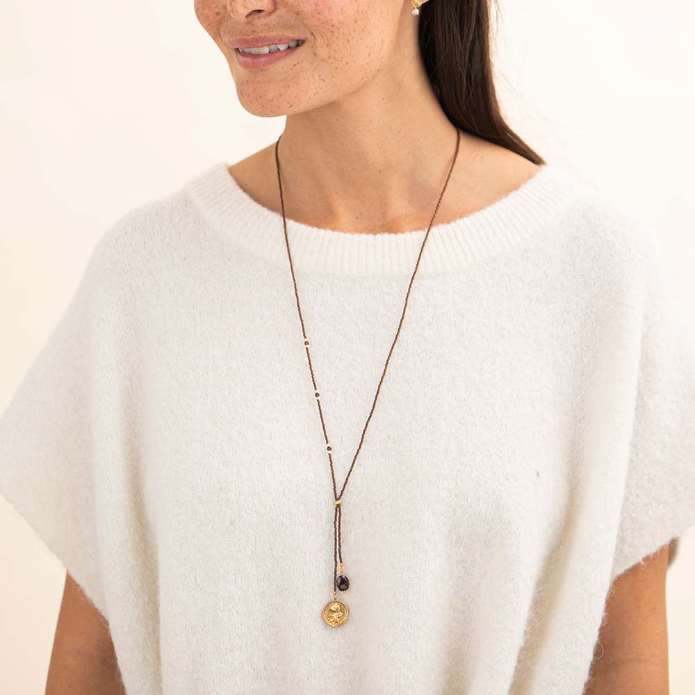 Purpose Granat goldfarbige Halskette