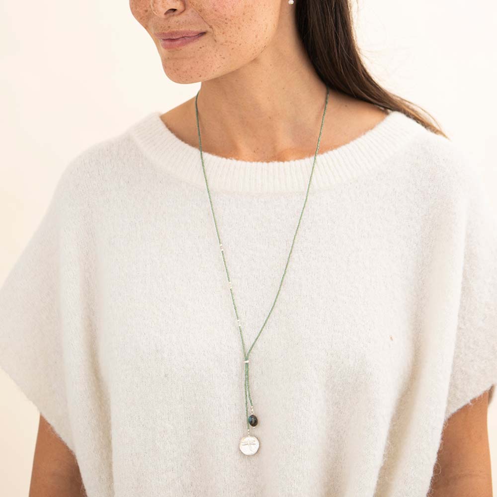 Purpose Labradorit silberfarbige Halskette