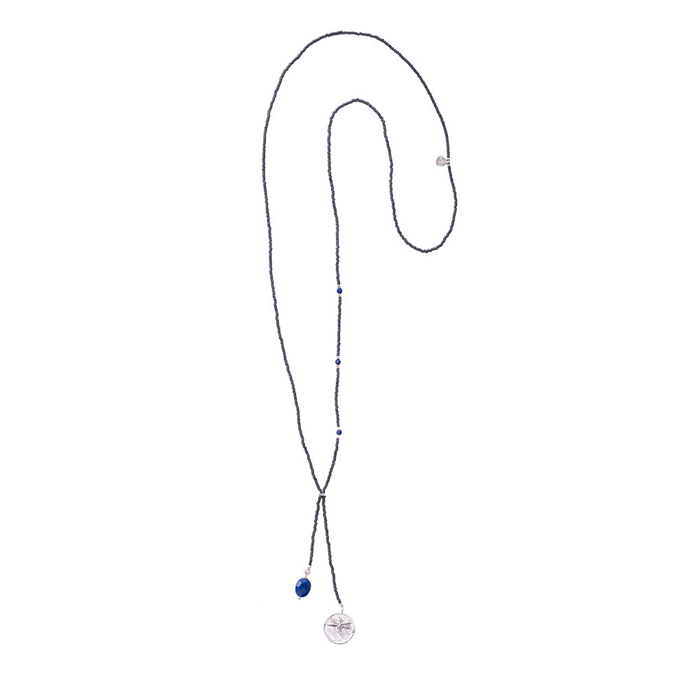 Purpose Lapis Lazuli Zilverkleurige Ketting