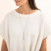 Purpose Blaue Spitzenachat silberfarbige Halskette