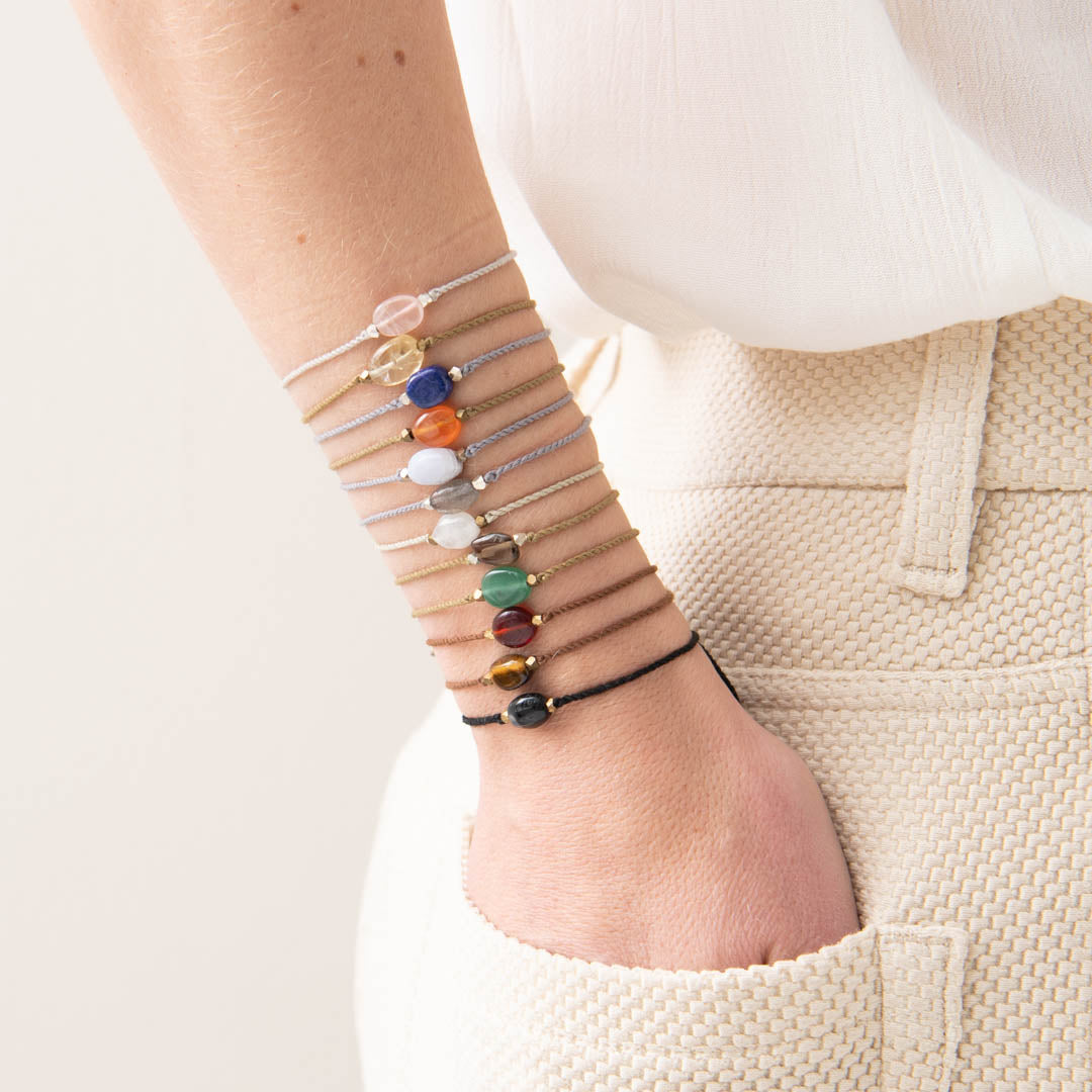 Edelsteenkaart Tijgeroog Goudkleurige Armband