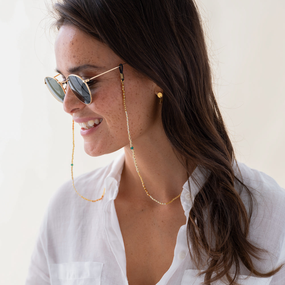 Coast Aventurin goldfarbige Brillenkette