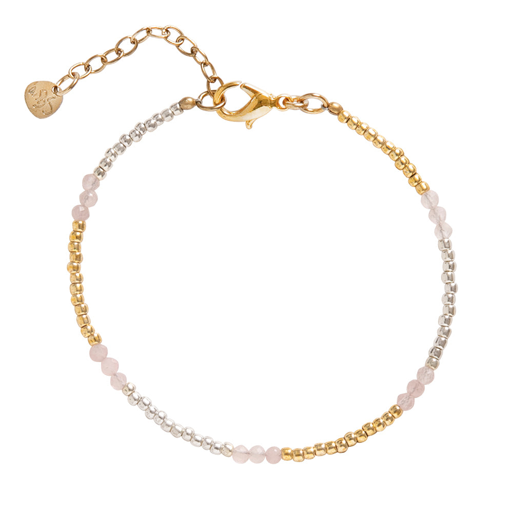 Serene Rosenquarz goldfarbiges Armband