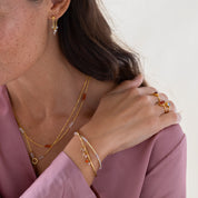 Serene Rosenquarz goldfarbiges Armband