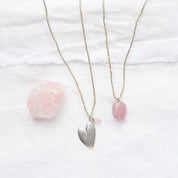 Calm Rose Quartz Silver Colored Necklace
