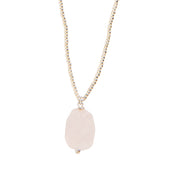 Calm Rose Quartz Silver Colored Necklace