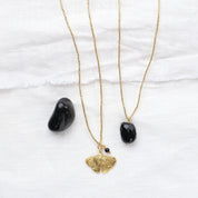 Calm Black Onyx Gold Colored Necklace