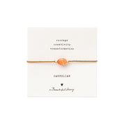 Edelsteinkarte Karneol goldfarbiges Armband