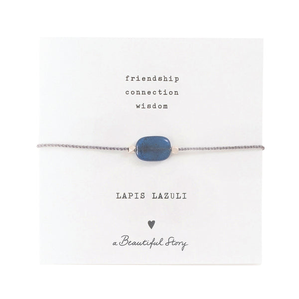 Gemstone Card Lapis Lazuli Silver Colored Bracelet